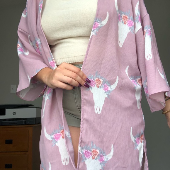 Floral Cow Skull kimono ! - Picture 5 of 5
